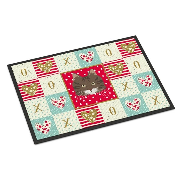 Carolines Treasures 24 x 36 in. Norwegian Forest Cat Love Indoor or Outdoor Mat CK5137JMAT - main